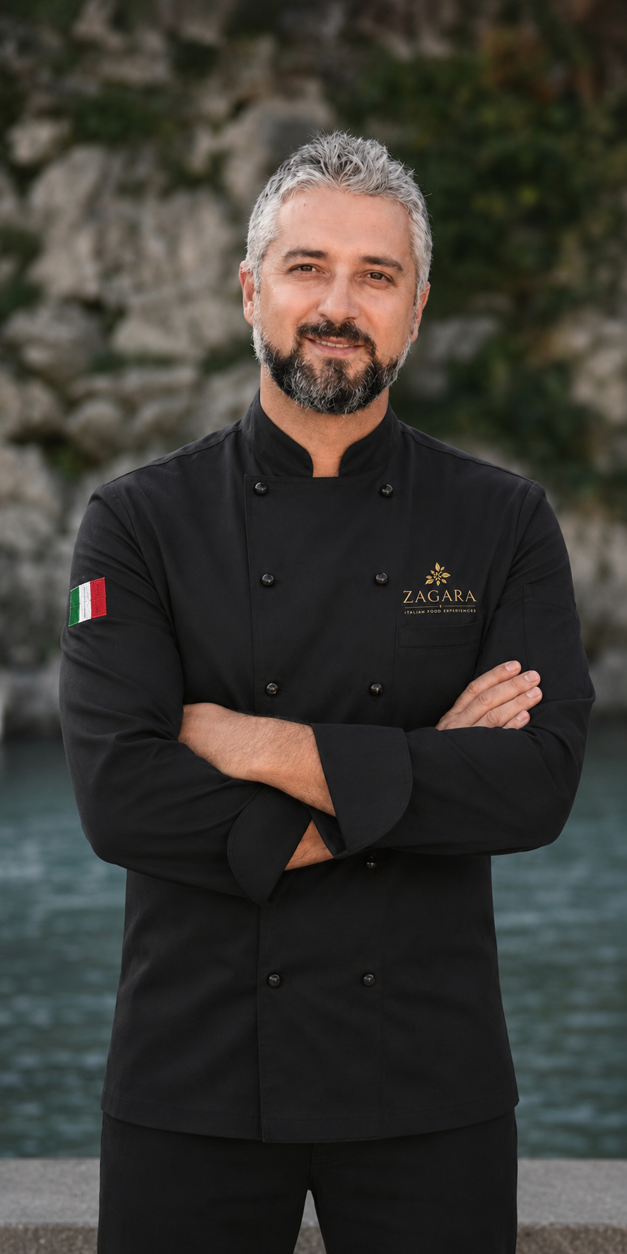 Zagara chef in black chef jacket