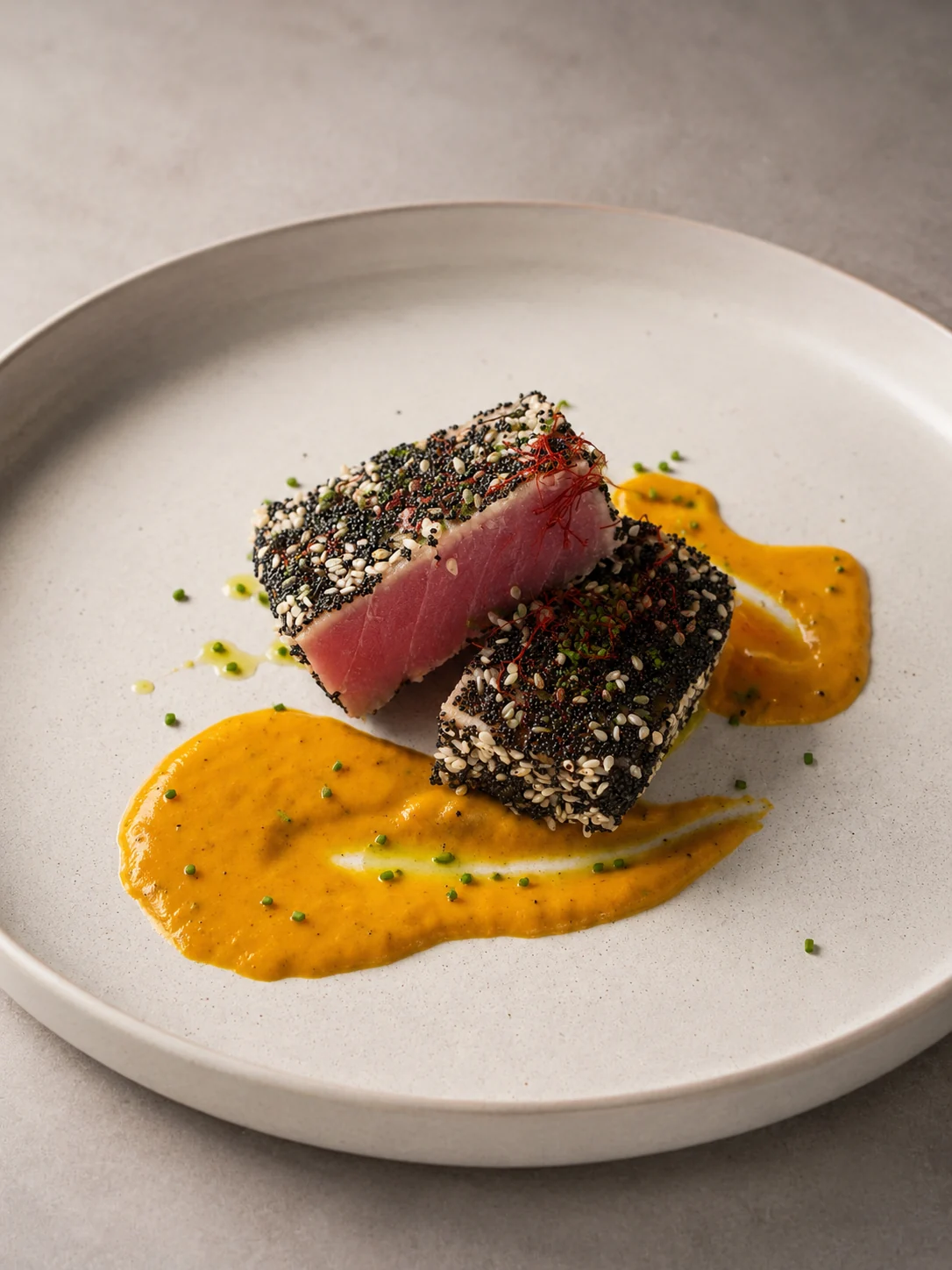 Sesame-crusted tuna private dining course